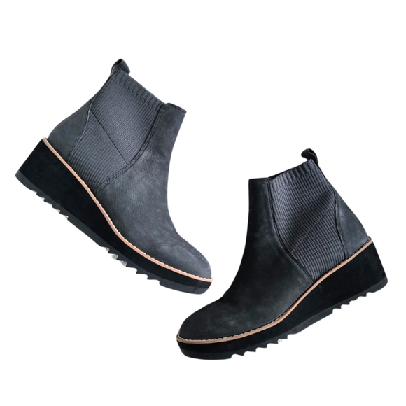 Eileen Fisher Shoes - Eileen Fisher Lilou Nubuck Recycled Stretch Knit Bootie Slate Gray Size 7.5